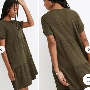 Olive Green Short Sleeve Dress